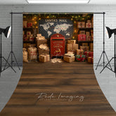 Lofaris Santa’s Mailroom Sweep Backdrop Letters to Santa Workshop North Pole Christmas Mini Session Floor Drop